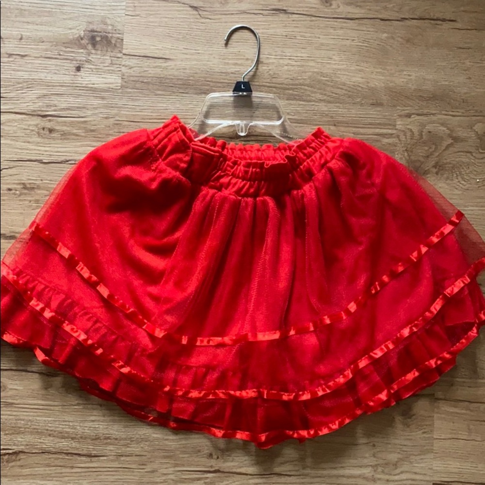 Red ruffles skirt